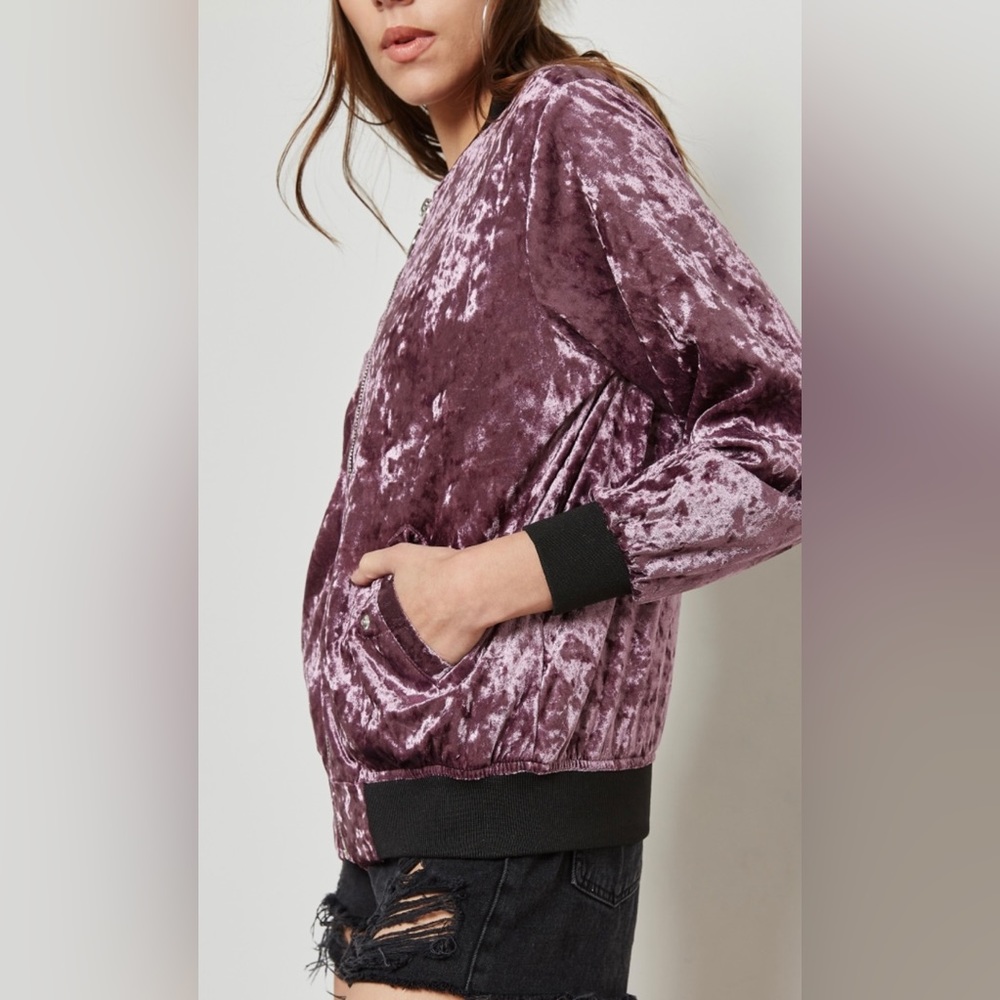 Lavender Velvet Bomber Jacket – Chic, Soft, and Stylish